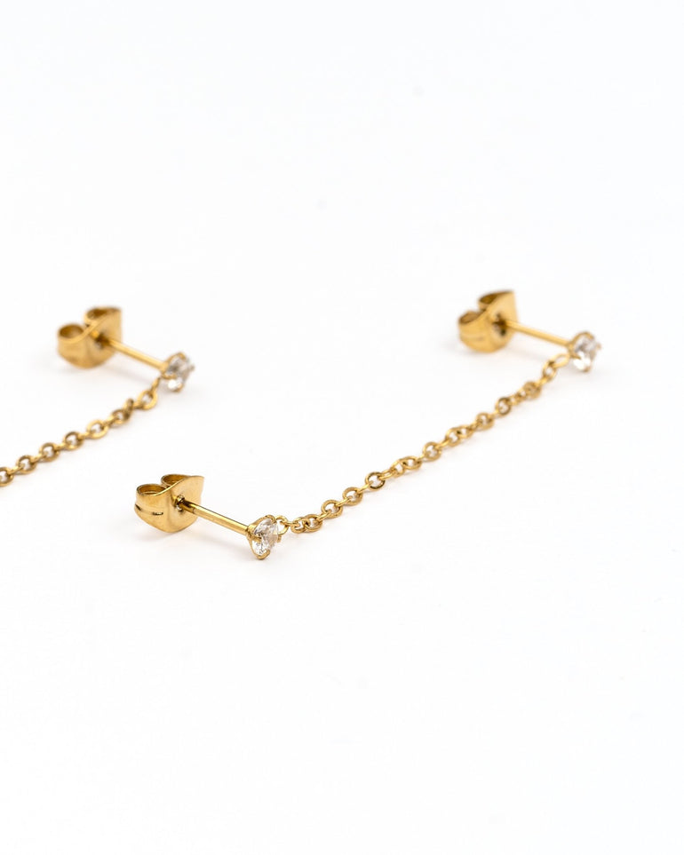 Pendientes - Pendientes golden double stud - Everyday jewels to inspire | TAGSS